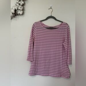 J. Jill Lavender Striped Long Sleeve Top